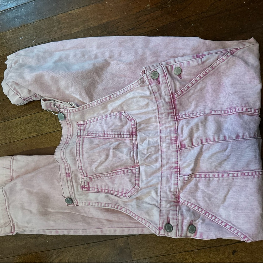 Pink Kids Denim Overalls